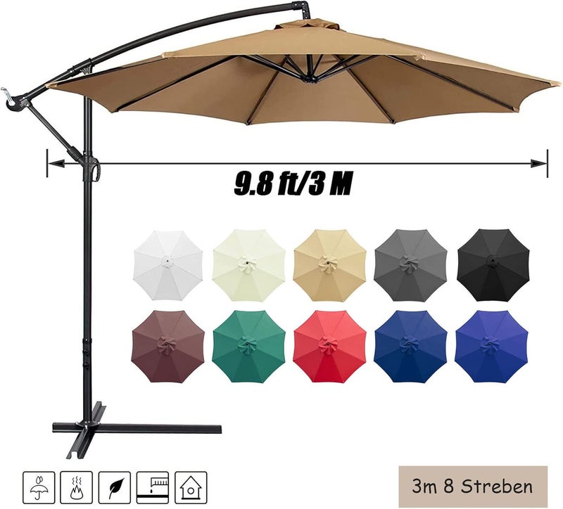 GLDDFDG 10ft 8 Ribs Patio Umbrella Canopy, Blue, UV30+, Water Repellent, Fade Resistant Polyester Fabric - Image 5